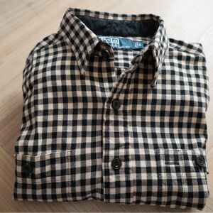 Men's Polo Ralph Lauren Black & White Flannel Check Shirt - Size Small